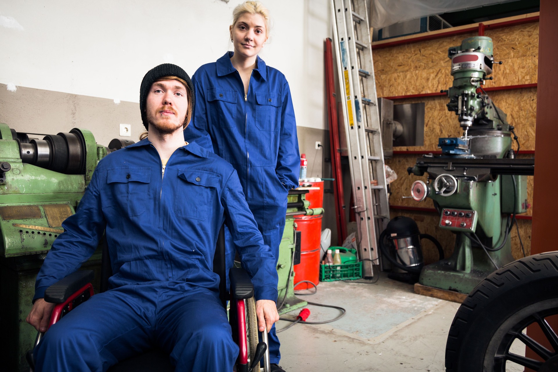 young mechanics / apprentices in a workshop